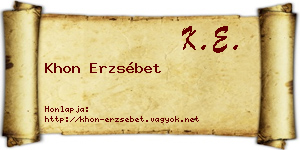 Khon Erzsébet névjegykártya